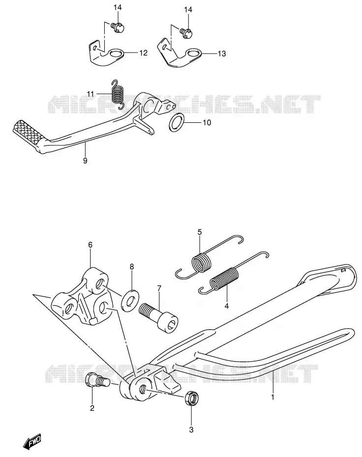 BEQUILLE (MODELE K3) Suzuki MOTO 1000 SV 2005  SV1000S1K5(E2)