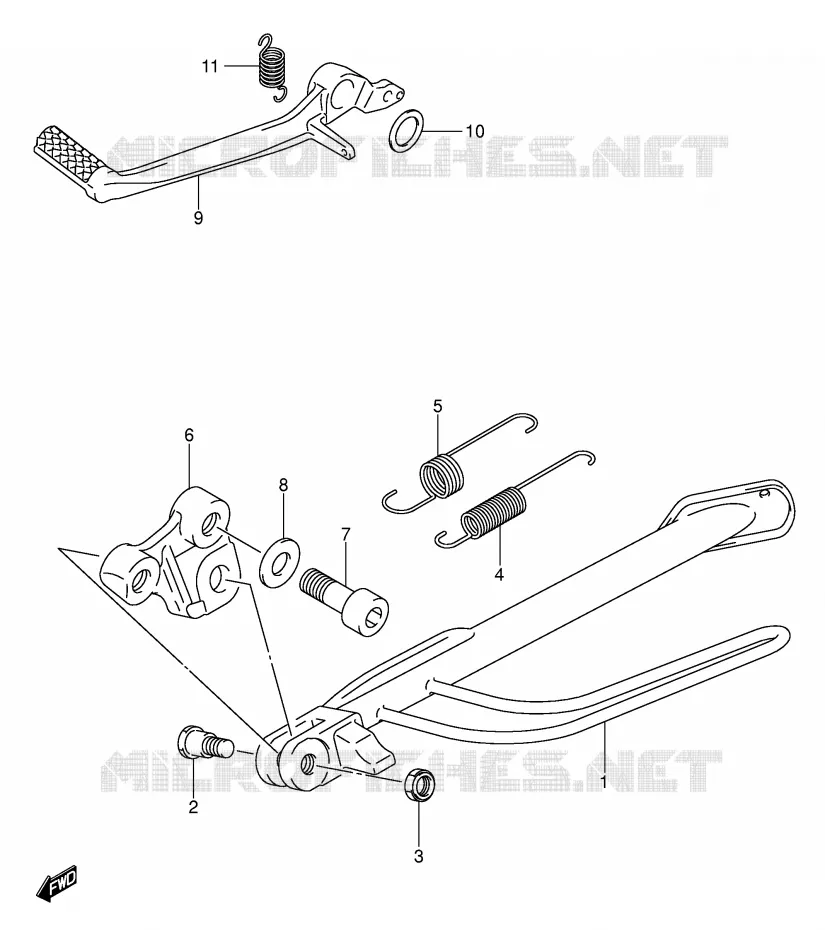 BEQUILLE (MODELE K4/K5) Suzuki MOTO 1000 SV 2004  SV1000S2K4(E2)