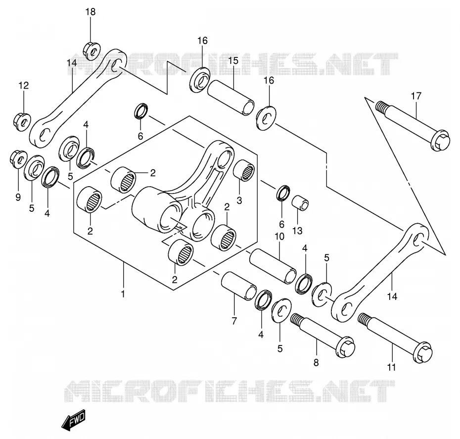 BIELLETTE DE SUSPENSION ARRIERE (MODELE K2/K3) Suzuki MOTO 125 RM 2006  RM125K6(E3/E28)