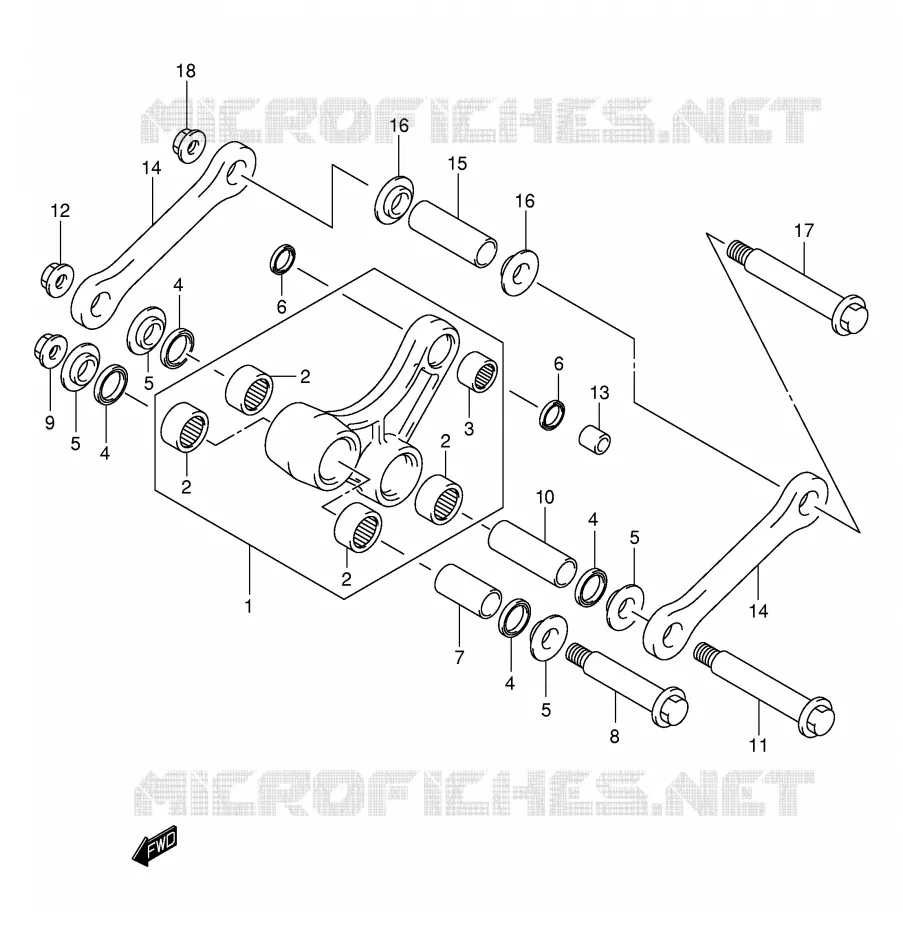 BIELLETTE DE SUSPENSION ARRIERE (MODELE K2/K3) Suzuki MOTO 250 RM 2005  RM250K5(E3/E28)