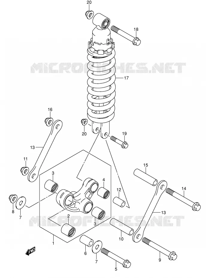 BIELLETTE DE SUSPENSION ARRIERE Suzuki MOTO 650 SV-S 2007  SV650SUAK7(E2)