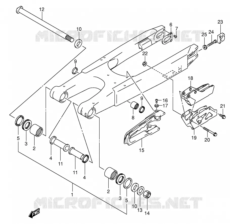 BRAS OSCILLANT ARRIERE (MODELE K1/K2/K3) Suzuki MOTO 125 RM 2004  RM125K4(E3/E28)
