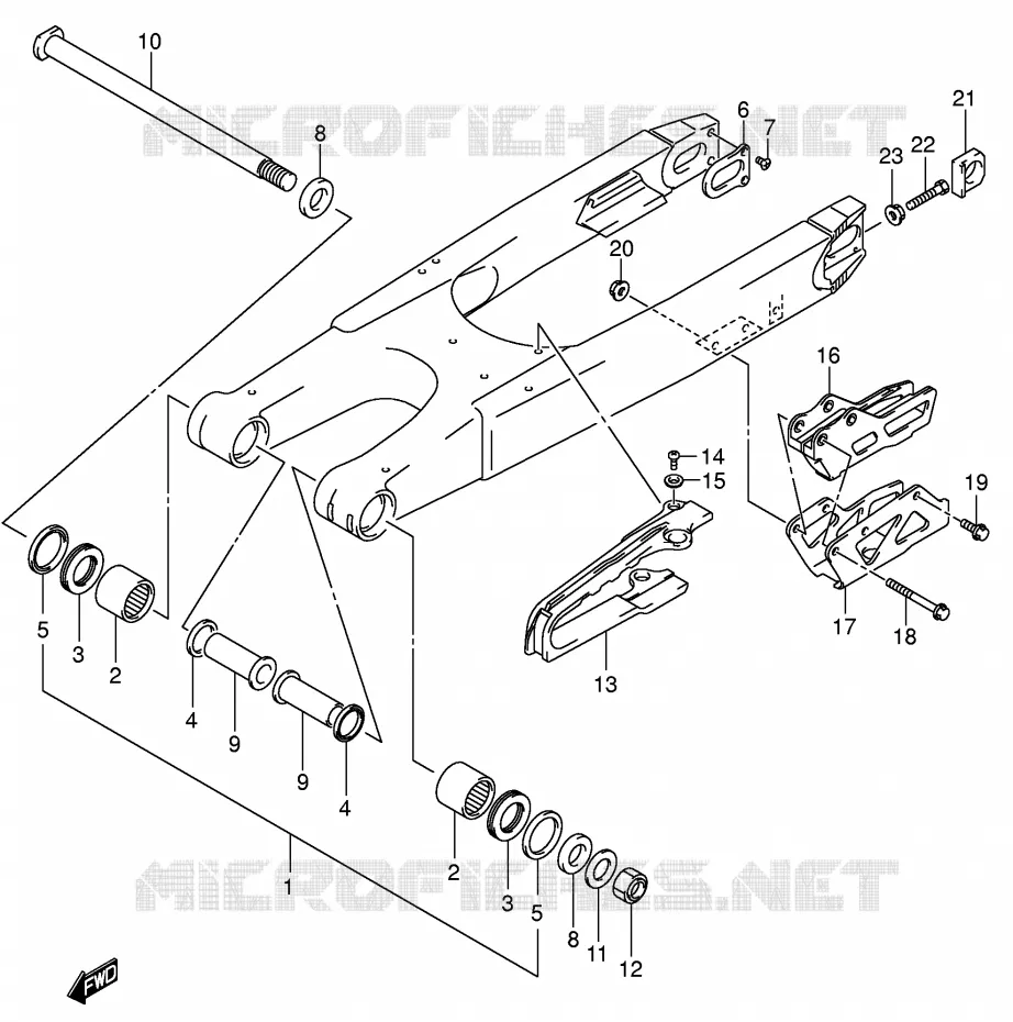 BRAS OSCILLANT ARRIERE (MODELE K5/K6) Suzuki MOTO 250 RM 2002  RM250K2(E3/E28)