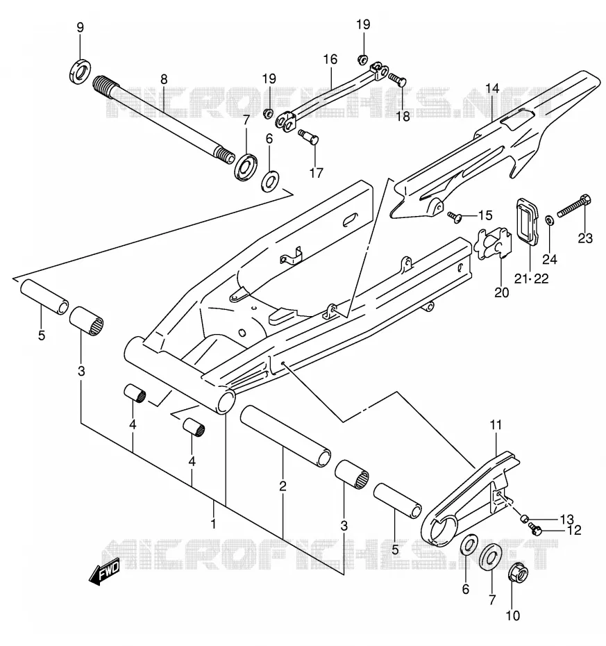 BRAS OSCILLANT ARRIERE Suzuki MOTO 650 SV 1999  SV650X(E2)