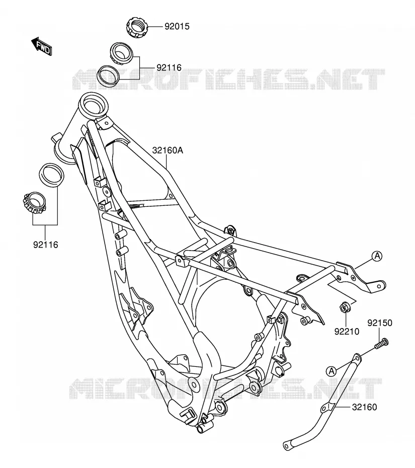 CADRE Suzuki MOTO 100 RM 2003  RM100K3(E21)
