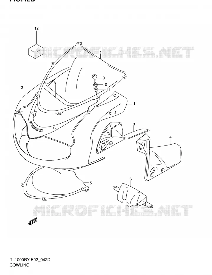 CARENAGES - ETIQUETTES (MODELE K2) Suzuki MOTO 1000 TL-R 2001  TL1000RK1(E2)
