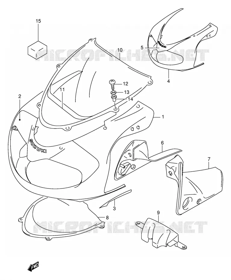 CARENAGES - ETIQUETTES (MODELE W) Suzuki MOTO 1000 TL-R 2000  TL1000RY(E2)