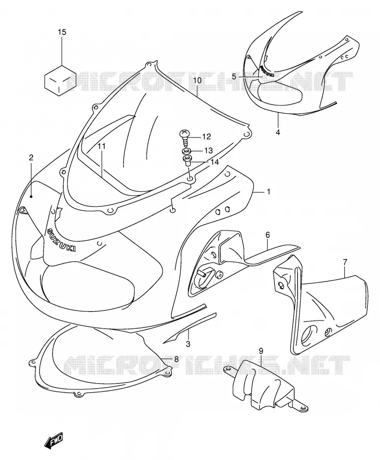 CARENAGES - ETIQUETTES (MODELE X) Suzuki MOTO 1000 TL-R 2002  TL1000RK2(E2)