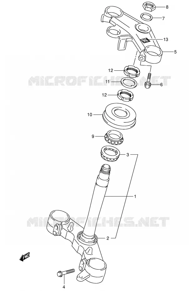 COLONNE DE DIRECTION (SV1000S/S1/S2) Suzuki MOTO 1000 SV-S 2005  SV1000SK5(E2)