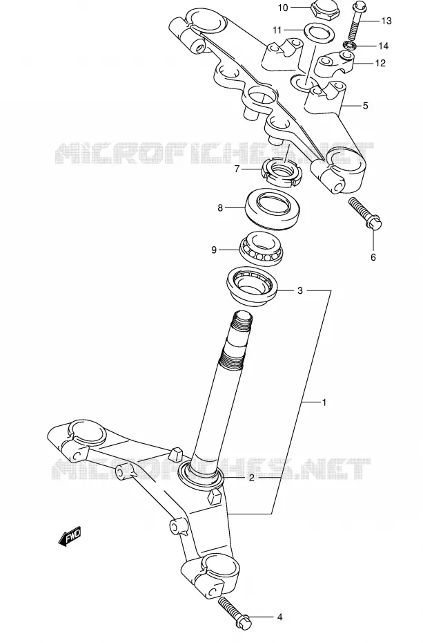 COLONNE DE DIRECTION Suzuki MOTO 125 VAN-VAN 2004  RV125K4(E19)