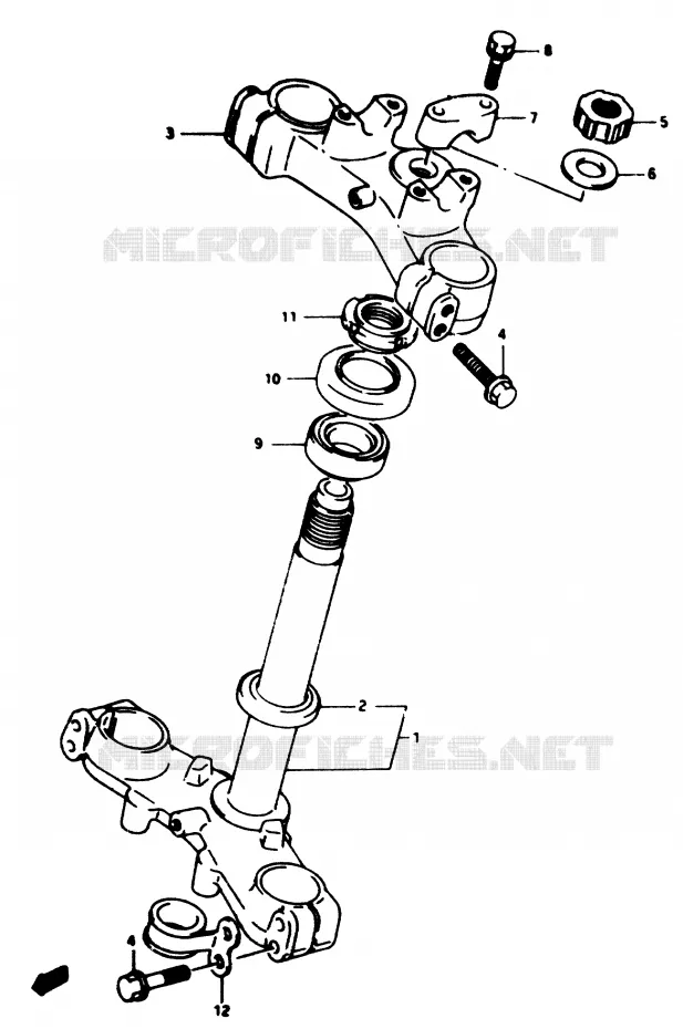 COLONNE DE DIRECTION Suzuki MOTO 80 RM 1997  RM80V(T/V)