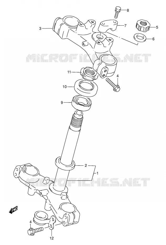 COLONNE DE DIRECTION Suzuki MOTO 80 RM 1999  RM80X(E3/E28)