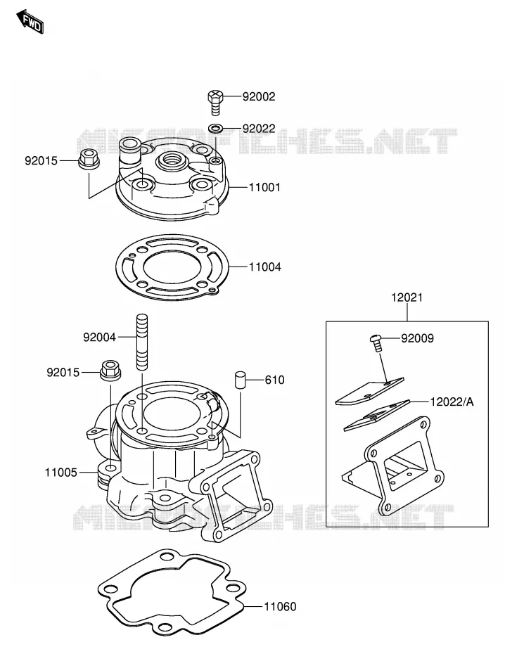 CULASSE - CYLINDRE Suzuki MOTO 65 RM 2003  RM65K3(E24)