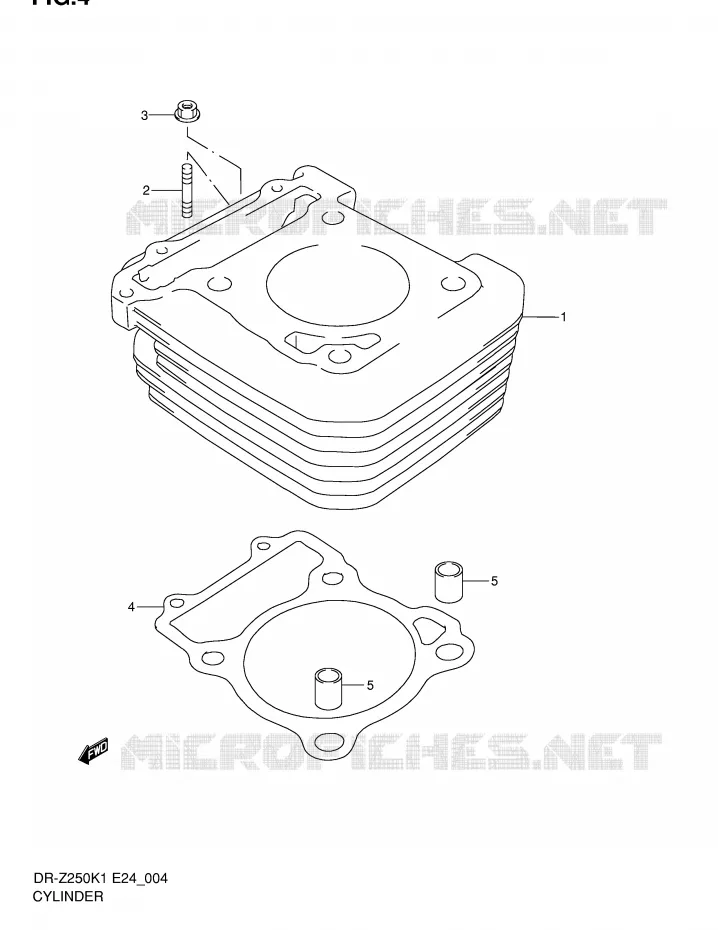 CYLINDRE Suzuki MOTO 250 DR-Z 2001  DR-Z250K1(E24)