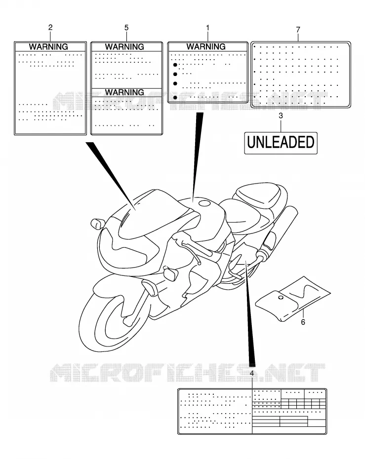 ETIQUETTE (MODELE K1) Suzuki MOTO 1000 TL-R 2002  TL1000RK2(E2)