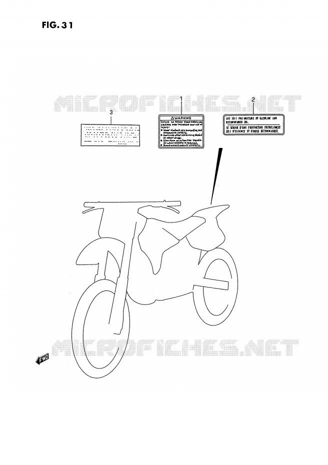 ETIQUETTE Suzuki MOTO 250 RMX 1996  RMX250T(E3)