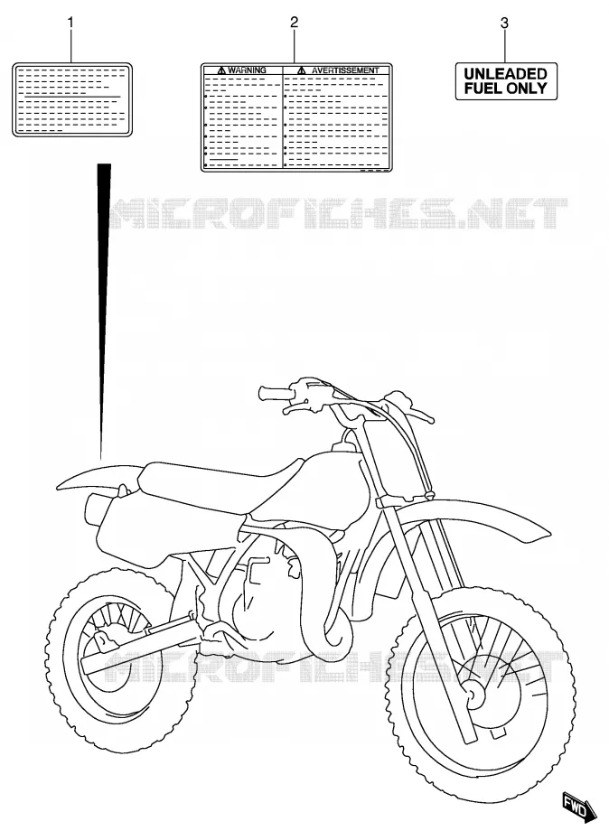 ETIQUETTE Suzuki MOTO 85 RM 2003  RM85LK3(P3/P28)