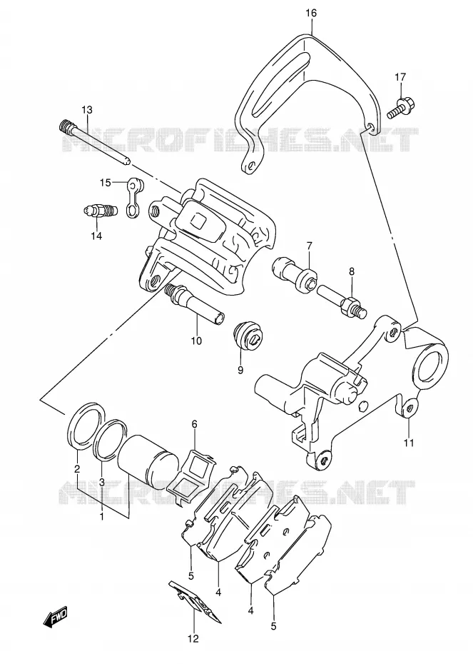 ETRIER DE FREIN ARRIERE (MODELE L/M) Suzuki MOTO 250 RMX 1989  RMX250K(E1)