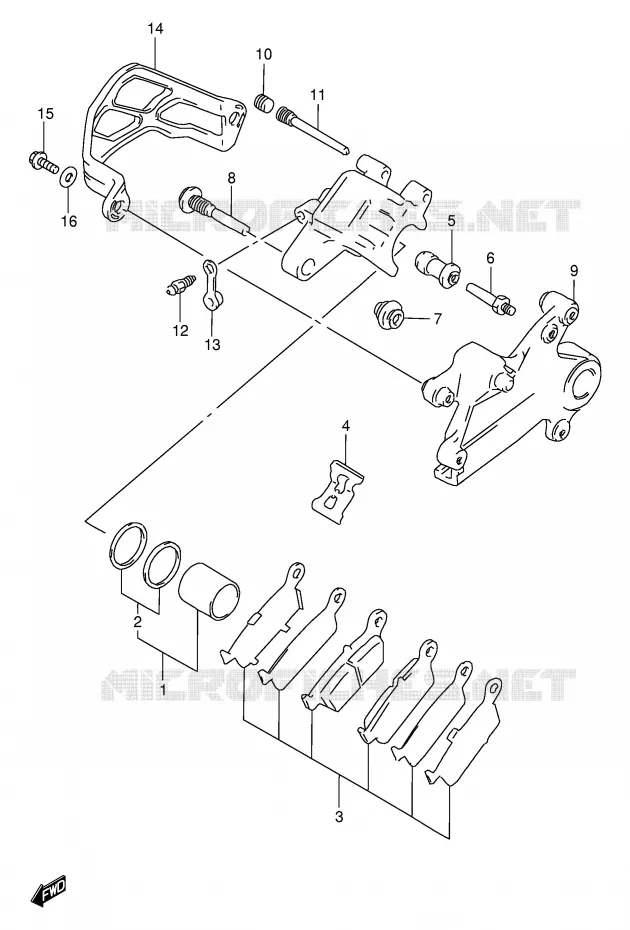 ETRIER DE FREIN ARRIERE Suzuki MOTO 250 RMX 1998  RMX250SW(E24)