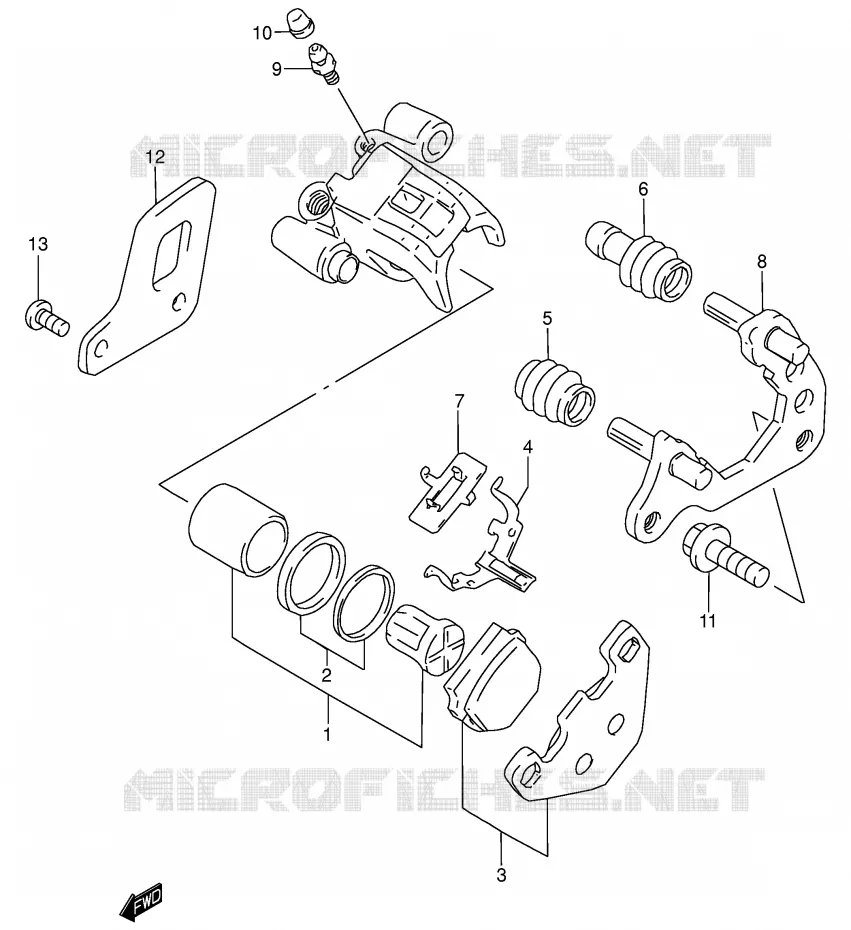 ETRIER DE FREIN ARRIERE Suzuki MOTO 80 RM 2000  RM80Y(P3/P28)