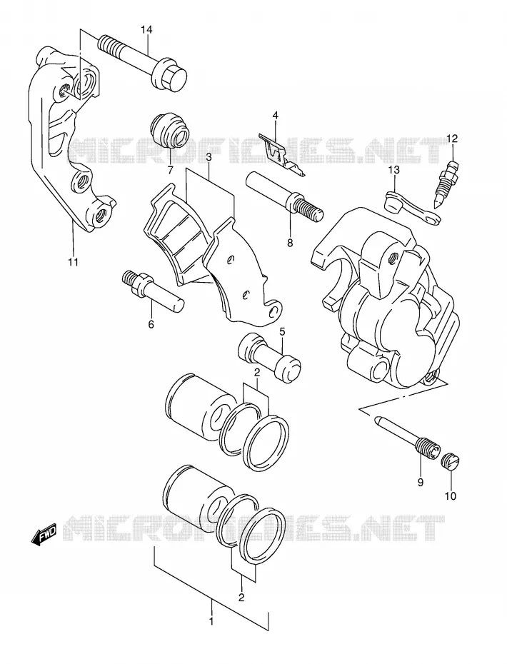 ETRIER DE FREIN AVANT (MODELE T) Suzuki MOTO 250 RMX 1995  RMX250S(E1)