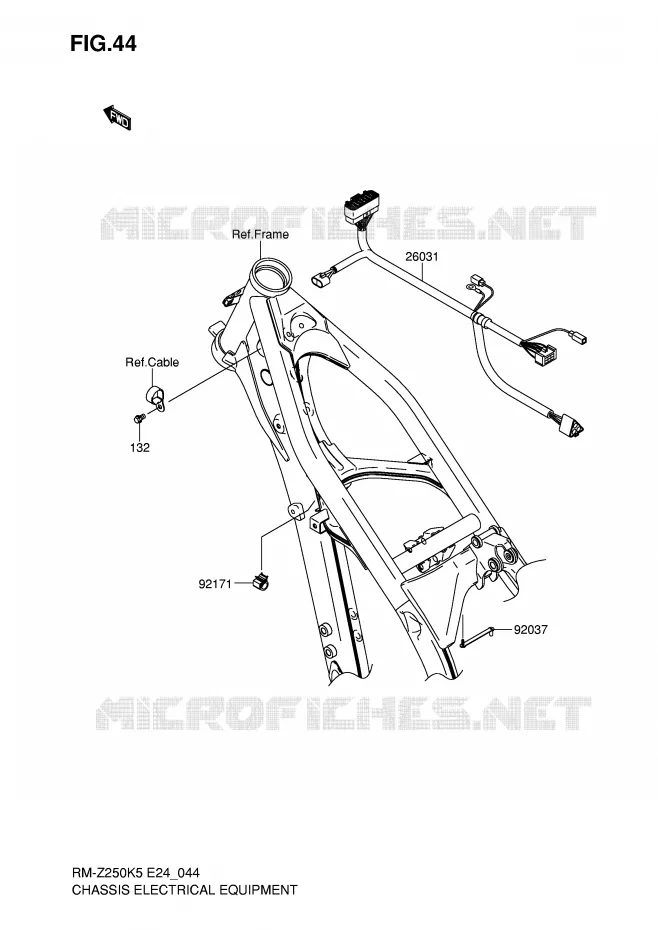 FAISCEAU ELECTRIQUE - BATTERIE Suzuki MOTO 250 RM-Z 2005  RM-Z250K5(E24)