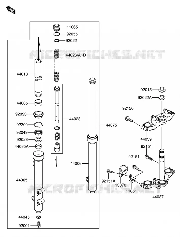 FOURCHE AVANT Suzuki MOTO 65 RM-65 2005  RM65K5(E3)