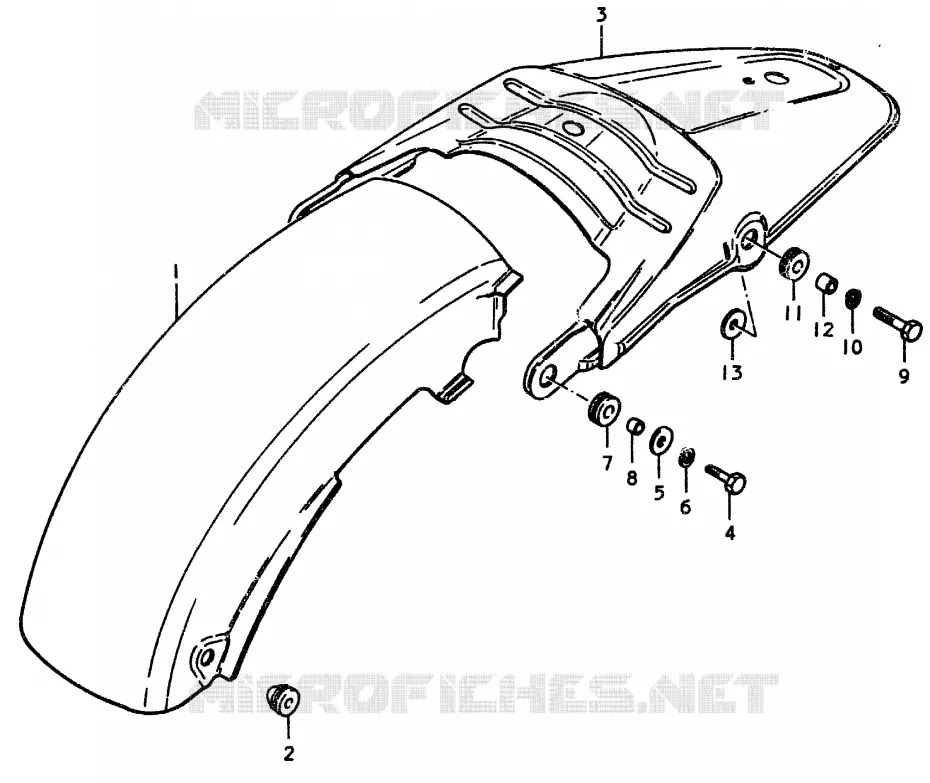 GARDE BOUE ARRIERE Suzuki MOTO 370 SP 1979  SP370N(C/N)