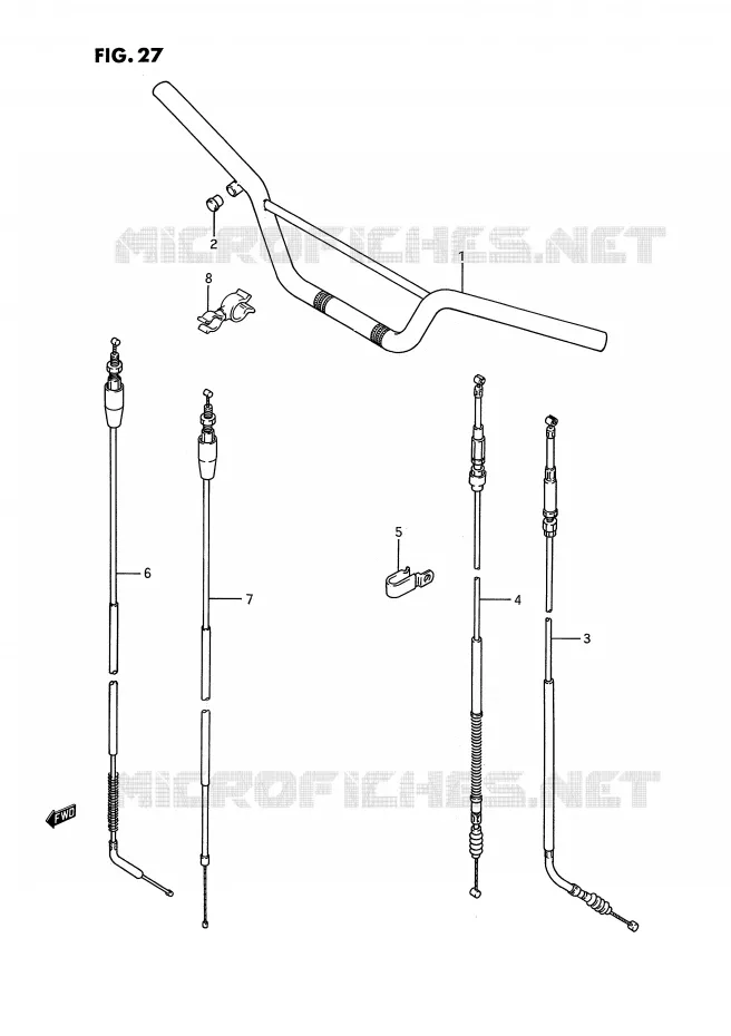 GUIDON - CABLES Suzuki MOTO 80 RM 1991  RM80M(E3)