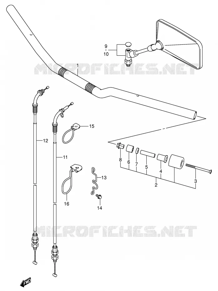GUIDON (SV1000/U1/U2) Suzuki MOTO 1000 SV 2004  SV1000U2K4(E2)
