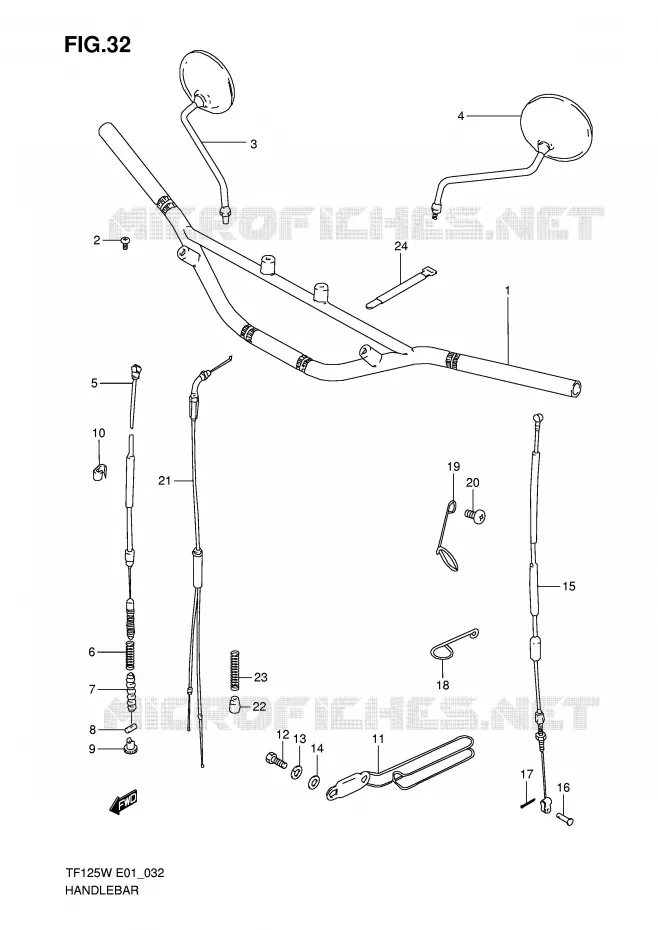 GUIDON Suzuki MOTO 125 Autres-modeles 1998  TF125W(E1)
