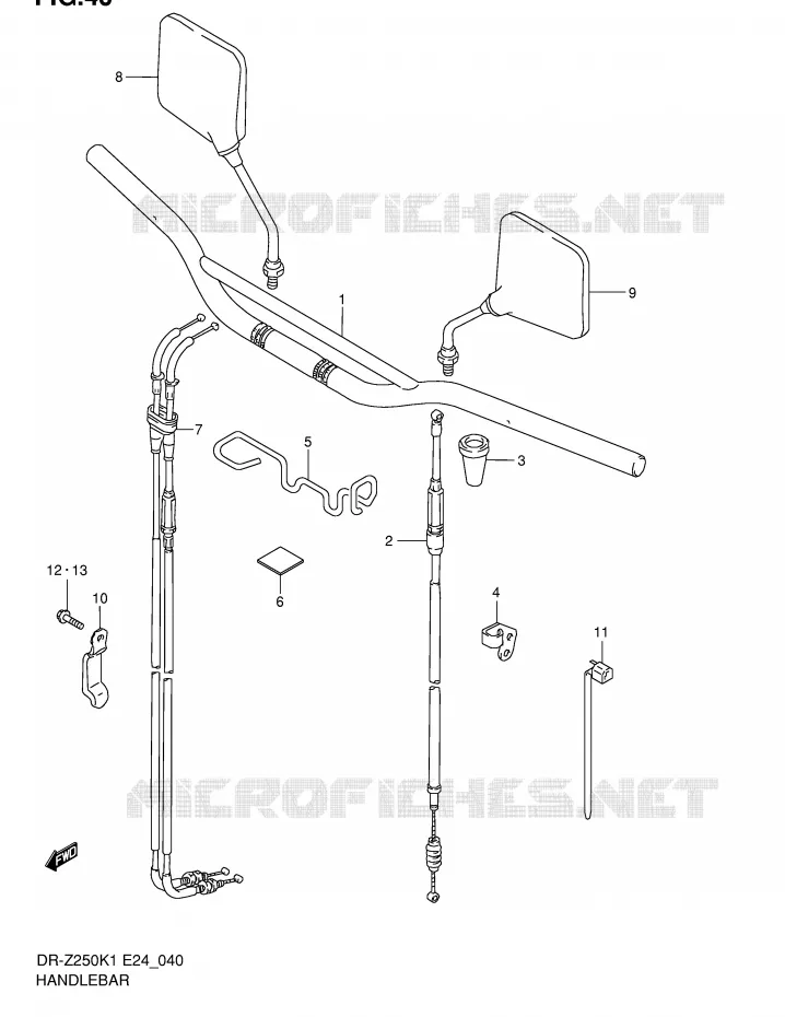 GUIDON Suzuki MOTO 250 DR-Z 2004  DR-Z250K4(E24)