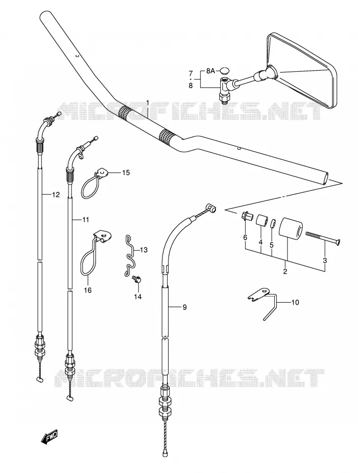 GUIDON (WITH OUT COWLING) Suzuki MOTO 650 SV-S 2005  SV650SK5(E2)