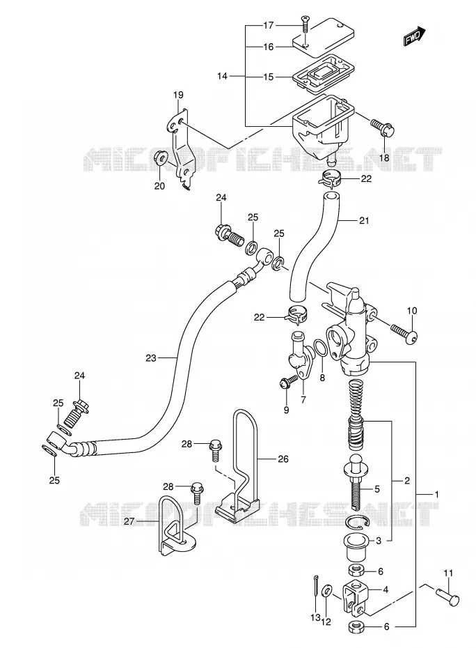 MAITRE CYLINDRE ARRIERE (MODELE K3) Suzuki MOTO 650 SV 2006  SV650K6(E2)