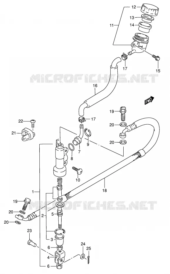 MAITRE CYLINDRE ARRIERE (MODELE K5/K6) Suzuki MOTO 85 RM 2004  RM85LK4(P3/P28)