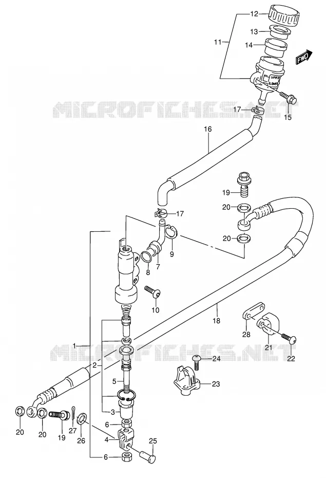 MAITRE CYLINDRE ARRIERE (MODELE L) Suzuki MOTO 250 RMX 1989  RMX250K(E1)