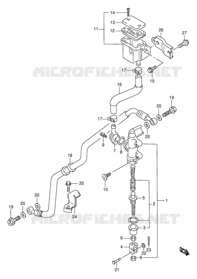 MAITRE CYLINDRE ARRIERE Suzuki MOTO 1000 TL-R 2000  TL1000RY(E2)