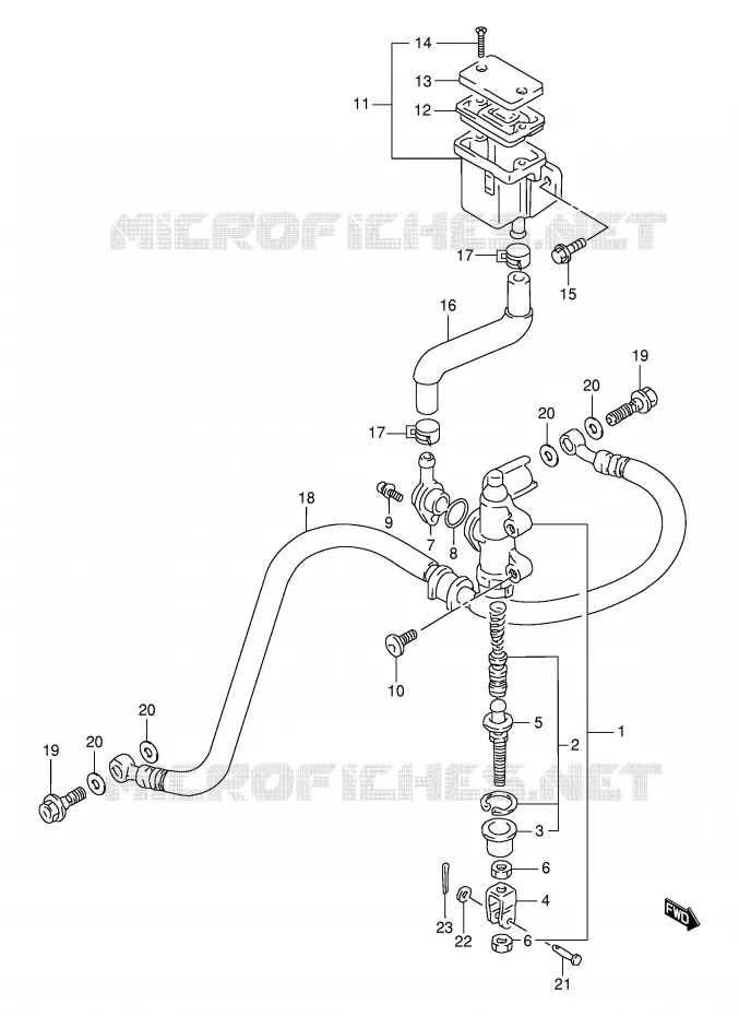 MAITRE CYLINDRE ARRIERE Suzuki MOTO 1000 TL-S 1999  TL1000SX(E2)