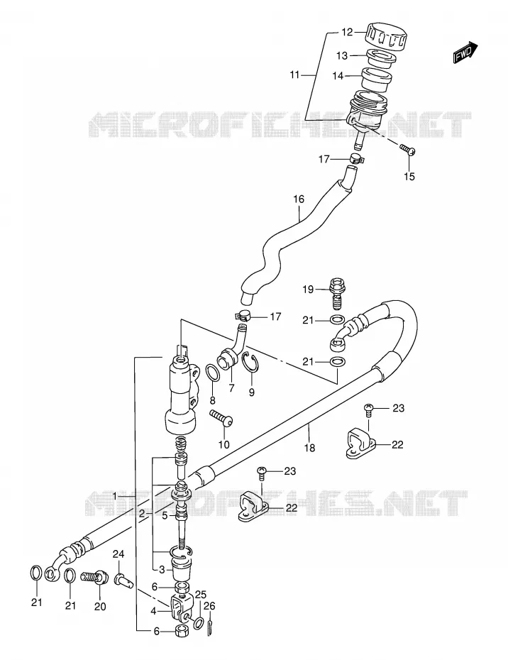 MAITRE CYLINDRE ARRIERE Suzuki MOTO 250 DR-Z 2002  DR-Z250K2(E3/E28)