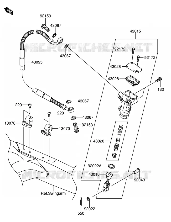 MAITRE CYLINDRE ARRIERE Suzuki MOTO 250 RM-Z 2005  RM-Z250K5(E19)