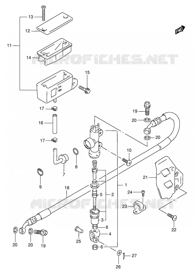 MAITRE CYLINDRE ARRIERE Suzuki MOTO 250 RMX 1999  RMX250SX(E24)