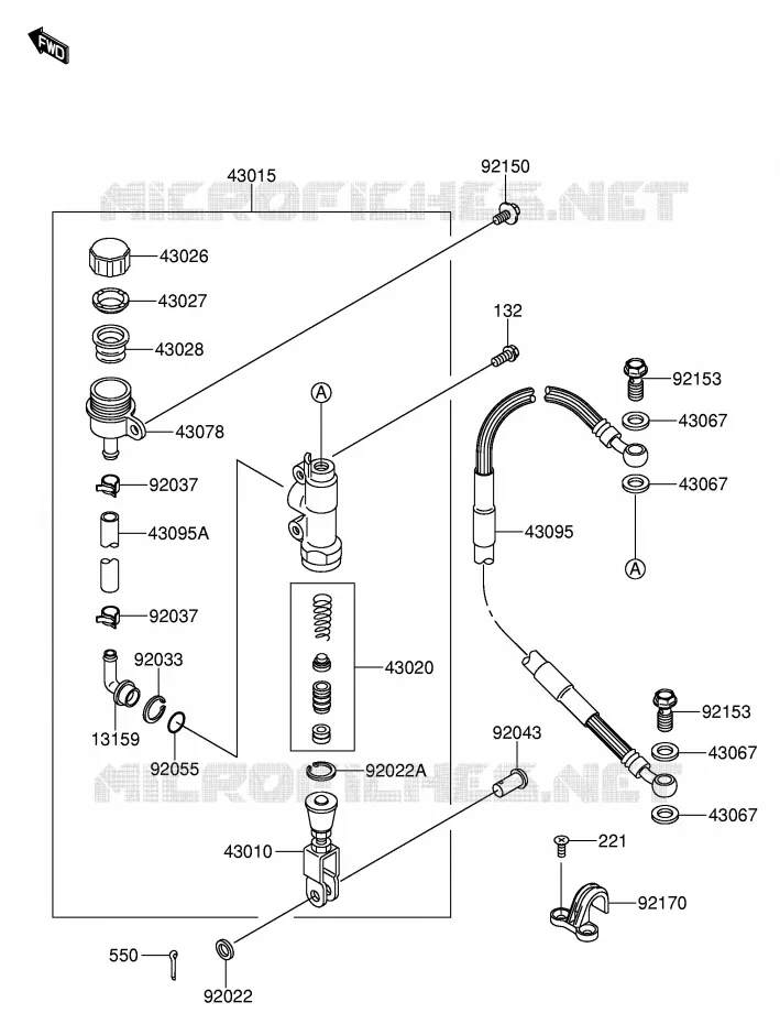 MAITRE CYLINDRE ARRIERE Suzuki MOTO 65 RM 2004  RM65K4(E3)