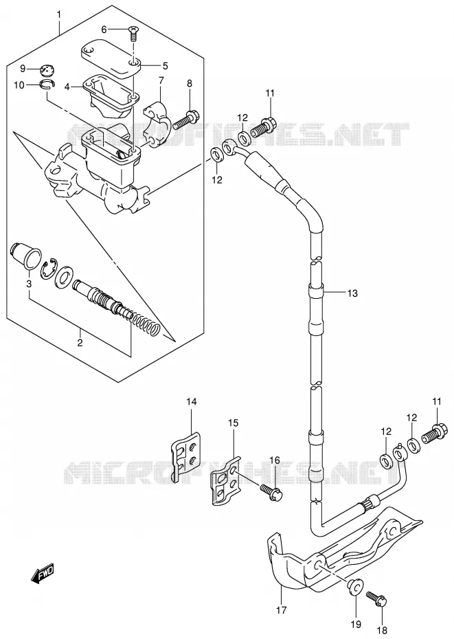 MAITRE CYLINDRE AVANT (MODELE K1/K2/K3) Suzuki MOTO 125 RM 2005  RM125K5