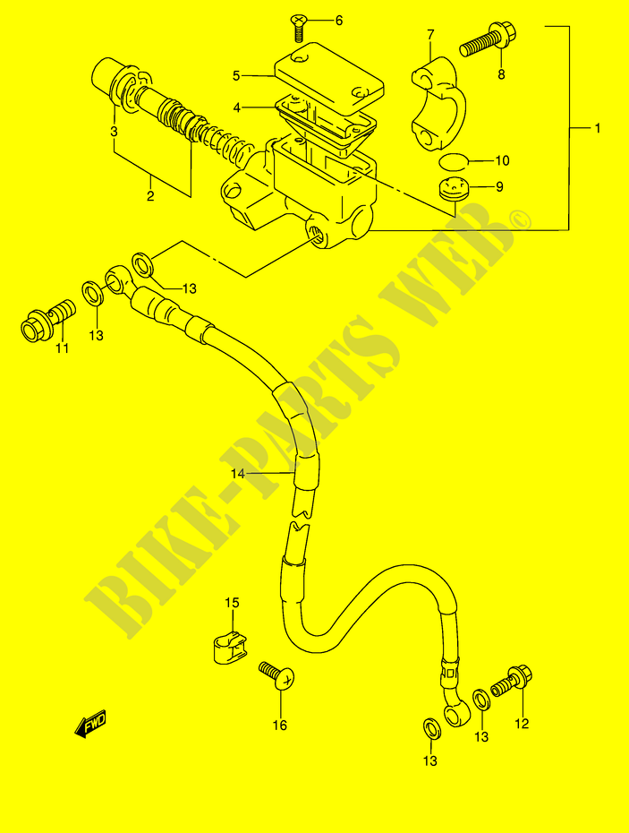 MAITRE CYLINDRE AVANT (MODELE T P37) pour Suzuki RMX 250 1989