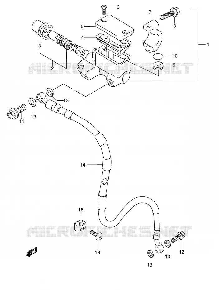 MAITRE CYLINDRE AVANT (MODELE T P37) Suzuki MOTO 250 RMX 1996  RMX250T(E1)