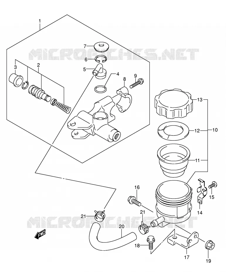 MAITRE CYLINDRE AVANT (SV1000S/S1/S2) Suzuki MOTO 1000 SV 2004  SV1000U2K4(E2)