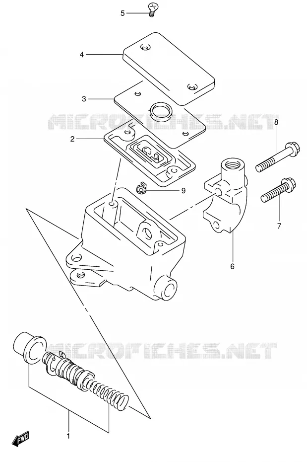 MAITRE CYLINDRE AVANT (SV650X/UX/Y/UY/K1/K2/UK2) Suzuki MOTO 650 SV 2002  SV650K2(E2)