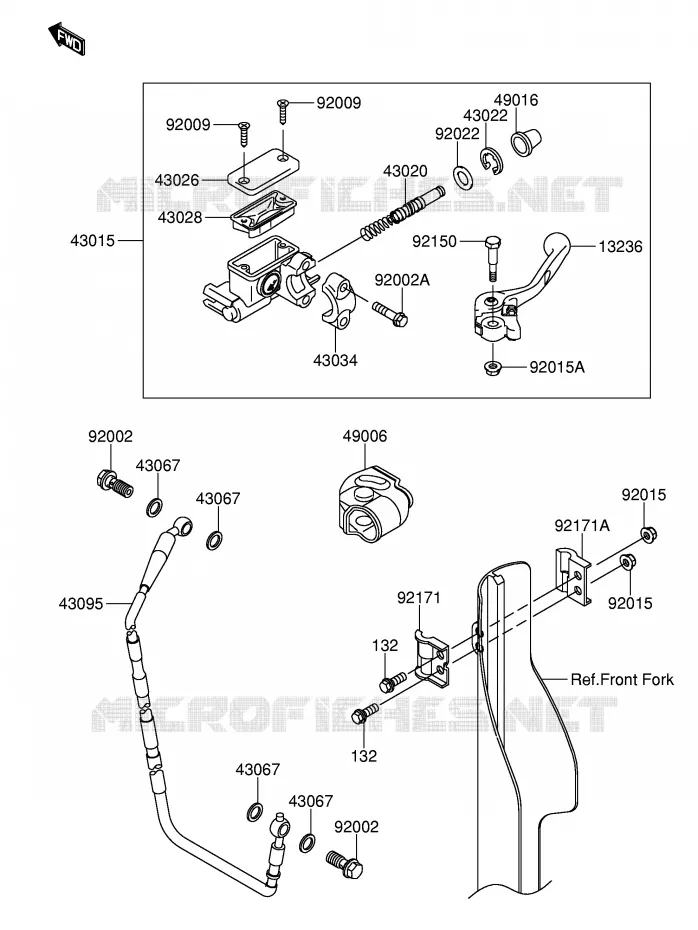 MAITRE CYLINDRE AVANT Suzuki MOTO 250 RM-Z 2004  RM-Z250K4(E19)