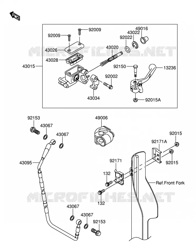 MAITRE CYLINDRE AVANT Suzuki MOTO 250 RM-Z 2005  RM-Z250K5(E19)