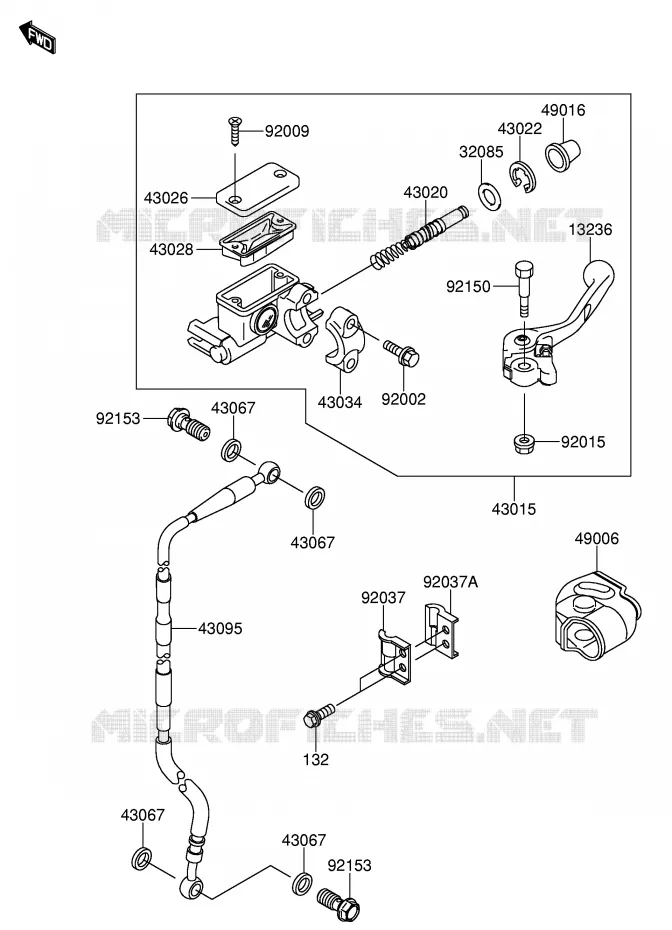 MAITRE CYLINDRE AVANT Suzuki MOTO 65 RM 2004  RM65K4(E28)
